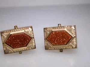 ANTIKE VIKTORIANISCHE MANSCHETTENKNÖPFE 1860ER HA & CO. ROSEGOLD GEFÜLLT MIT GOLDSTEIN! - Bild 1 von 6