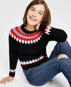 Charter Club Big Girls Fair Isle Mock Neck Holiday Sweater, Sz L - Picture 1 of 4