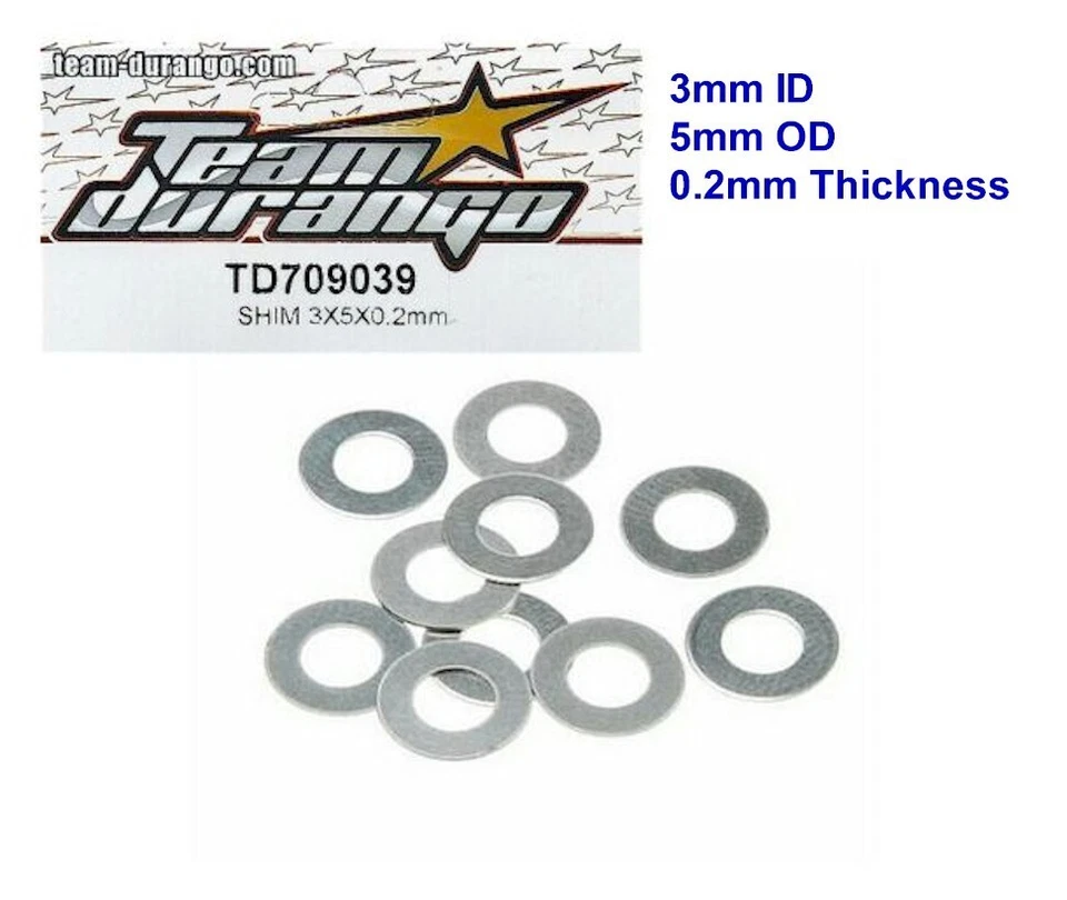 10x M3 Spacer Shim 3x5x0.2mm Universal RC Car Buggy Truck Truggy Axle Diff Hinge - Image 1 of 1