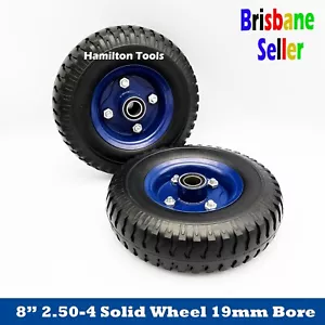 8" 2.50-4 Solid Hand Trolley Jockey Wheel Puncture Proof Cart Tyre WheelS Tyres - Picture 1 of 1