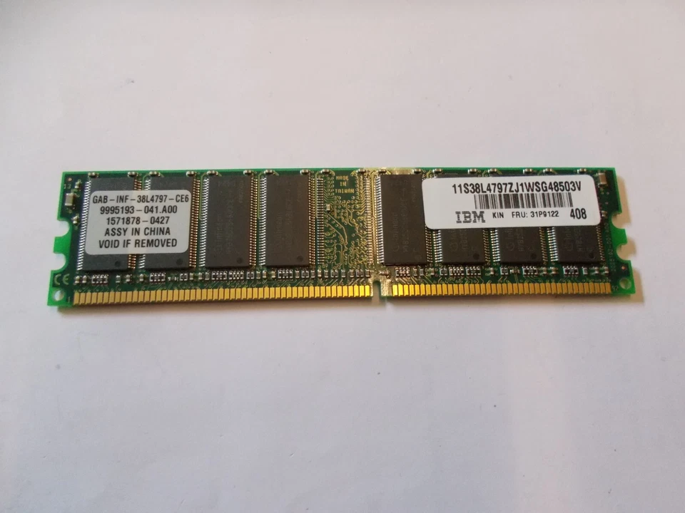 Memory RAM DDR1 333MHZ CL2.5 IBM PC2700U 512MB, FRU 31P9122, #SU-313 - Image 1 of 2