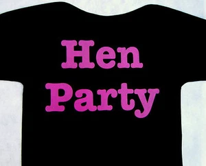 HEN PARTY iron on transfer in neon magenta -print for wedding hen party etc. - Picture 1 of 2