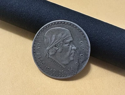 Moeda de prata 1947 México 1 peso Morelos em perfeito estado 14 gramas 0,5 pureza - Imagem 1 de 2