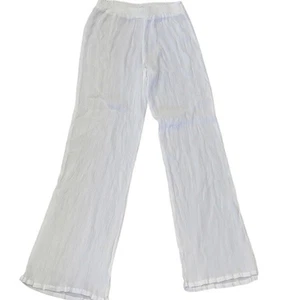 Pantalones de baño Athena de gasa blanca transparente junto a la piscina Palazzo talla pequeña - Imagen 1 de 3