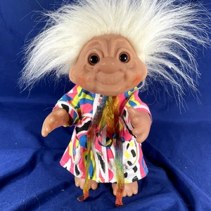 Vintage L984 Oma Bubby / Zeyda - 8" Dam Troll Puppe Orginal Kleid gestempelt - Bild 1 von 12