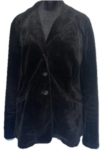 Lauren Jeans Company Ralph Lauren Black Corduroy Jacket Blazer Large - Picture 1 of 10