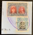 RHODESIA 1910  - £1 DOUBLE HEAD  -  3  SEP 1918 -  perf 15