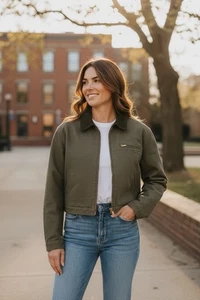 Neu mit Etikett Aritzia TNA BARKLEY gesteppte Leinenjacke mit Innenfutter Armeegrün Damen XL $ 150 - Bild 1 von 10