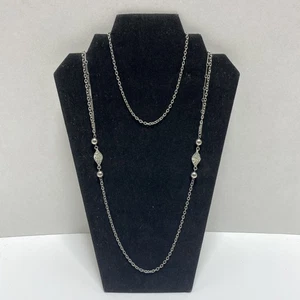 Park Lane Jewelry Layered Chain Necklace Silvertone 54” - Picture 1 of 4