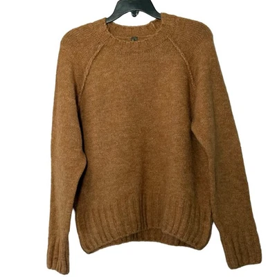 Suéter de malha novo com etiquetas Anthropologie camelo bronzeado cline robusto gola redonda - Pequeno - Imagem 1 de 4