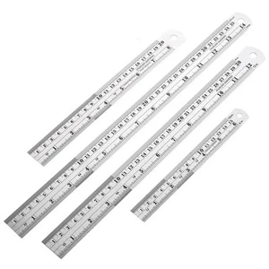 Righelli in Metallo, Righelli in Acciaio Confezione da 4, 6, 8, 12, 14 Pollici Righelli in Acciaio Inox - Foto 1 di 7