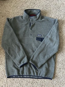 SMALL FLAW - Patagonia Synchilla Men’s Medium Gray Blue Snap T Fleece Jacket - Picture 1 of 7