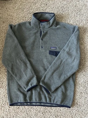 SMALL FLAW - Patagonia Synchilla Men’s Medium Gray Blue Snap T Fleece Jacket - Image 1 of 4