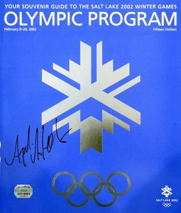 Apolo Ohno Signed Official 2002 Winter Games Olympic Program Team USA Salt Lake - Picture 1 of 3