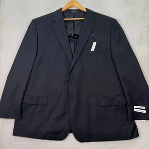 NEW Pronto Uomo Mens 54R Black Wool Executive Fit 2 Button Blazer Jacket Casual - Picture 1 of 11