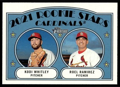 2021 Topps Heritage 2021 Rookie Stars - Cardinals - Kodi Whitley/Roel Ramirez - Image 1 of 2