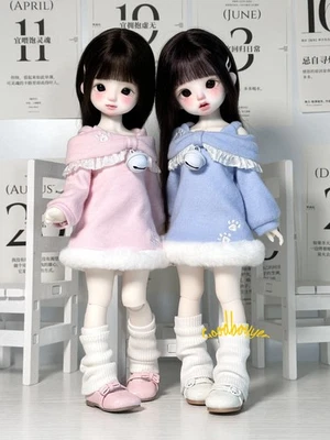 1/6 yosd BJD Ropa Conjunto Ligeramente Gato Pasos Invierno Vestido Campana Dobladillo Esponjoso Foto 1 de 4