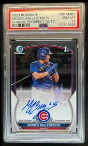 2023 Bowman Moises Ballesteros Chrome Auto 1st #CPA-MBS Cubs PSA 10 - Picture 1 of 2