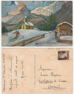 AUGURALI - BUON ANNO - SCIATORI - VIAGG. 1940 -31998- - Picture 1 of 1