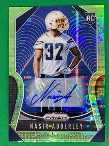 Nasir Adderley Panini Prizm Football 2019 NFL Auto Neon Green Pulsar Rookie RC - Picture 1 of 1