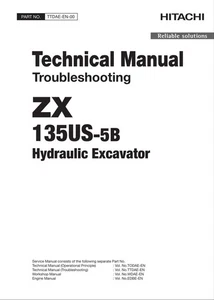 HITACHI ZX135US-5B Excavator Troubleshooting +Schematic Technical Manual - Picture 1 of 10