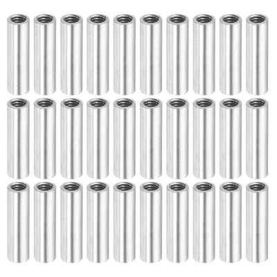 30Stk Runde Kupplung Mutter M4 x 0.7mm Innengewinde 20mm Befestigung Silber - Bild 1 von 4