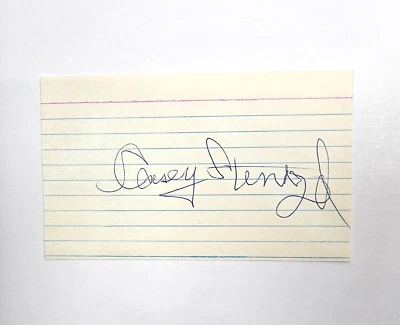 Casey Stengel Signed Index Card New York Yankees 3 x 5 - Image 1 of 3