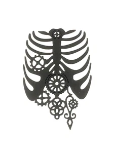 Steampunk Ribcage ingranaggi meccanici Halloween uomo metallo fustelle standard sottili - Foto 1 di 2