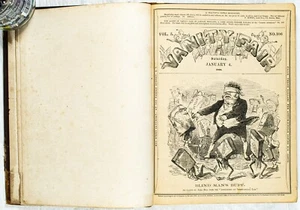 1862 VANITY FAIR WEEKLY MAGAZINE 26 ISSUES JAN 4-JUNE 28 BOUND VOLUME B348 - Picture 1 of 7
