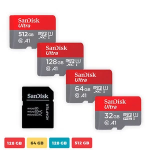 Sandisk Carte Micro SD Ultra Carte Mémoire 32 Go 64 Go 128 Go 512 Go 1 To Gros Lot - Photo 1 sur 8