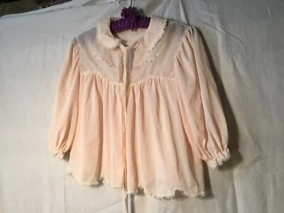 Chaqueta Cama Vintage Tempo Nylon Rosa con Encaje Blanco o Rosa Claro Foto 1 de 4