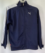 Puma Size M(10-12) Boys Black Athletic Full Zip Sportswear Track Jacket