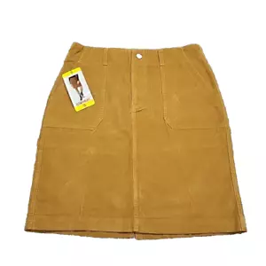 32 Degrees Womens Trendy Everyday Corduroy Skirt Small Size Yellow Camel Beige - Picture 1 of 10