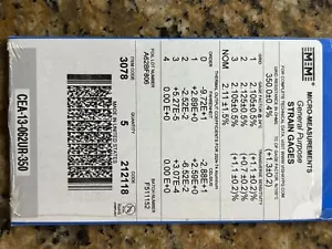 Precision Strain Gage CEA-13-062UR-350 Rectangular Rosette 3 Element. 5 Per Pack - Picture 1 of 3