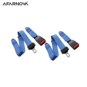 2pc 2 Point Harness Seat Strap Seat Belt Buckle Clip Blue Adjustable Fits Axdi - Picture 1 of 10