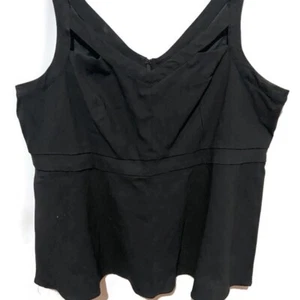 Torrid Top Women's Size 5 Black Peplum Zip Tank Blouse Strappy Dressy - Picture 1 of 7