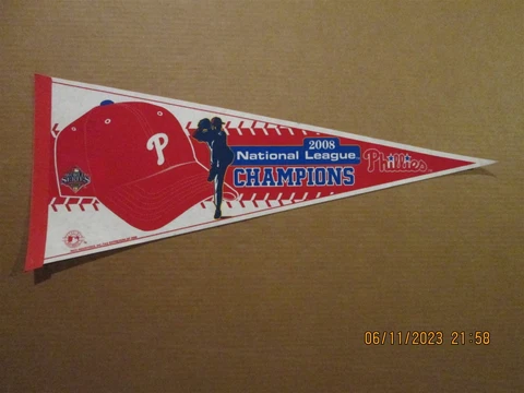 MLB Philadelphia Phillies Vintage Circa 2008 NL Champions Team Logo Pennant Cover