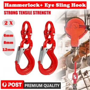 2X 6/8mm/12mm Hammerlock+Eye Sling Hook Chain Caravan Trailer Connecting Extend - Picture 1 of 19