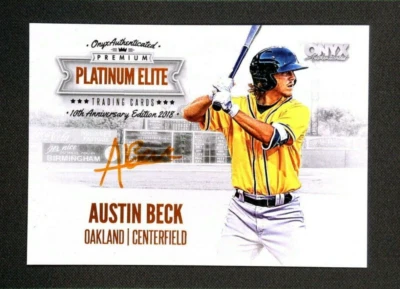 2018 Onyx Authenticated Platinum Elite Orange Austin Beck Auto 25/25 #PE-AB - Image 1 of 3