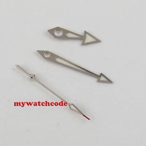 Silver Edge Red Watch Hand Fit Mingzhu 2813 Miyota 8215 8205 movement - Picture 1 of 5