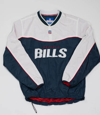 Buffalo Bills Men's Size L Pullover V Neck Windbreaker Lightweight NFL Football Cover