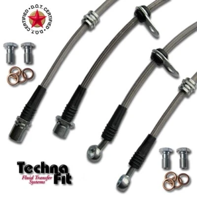 Techna-Fit Stainless Steel FRONT REAR Brake Line For 2006-2018 Toyota Rav4 Rav 4 - Image 1 of 3