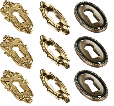 Schlüsselschild Jugendstil Schlüsselloch Beschlag Möbel Schlüsselblende Antik - Bild 1 von 4