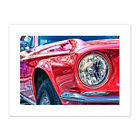 Vintage Red Car Headlight Canvas Wall Art Print