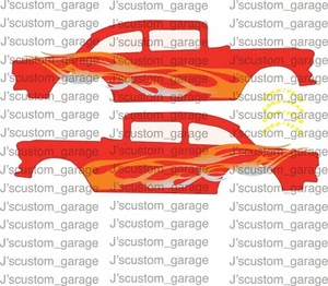Orange flames 55 gasser 1/64 custom water slide decal Compatible for Hot Wheels - Picture 1 of 1