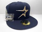 New Era 59Fifty Houston Astros ￼Fitted Hat Hat Club Blue UV Size 7 7/8-With Pin