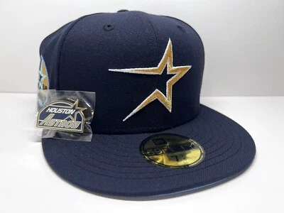 New Era 59Fifty Houston Astros ￼Fitted Hat Hat Club Blue UV Size 7 7/8-With Pin - Image 1 of 4