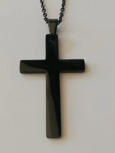 Stainless Steel Black Cross Biker Pendant Unisex New - Picture 1 of 6