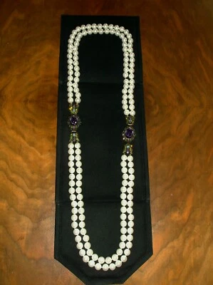 Heidi Daus Moda Imitación Perla Blanca (3 Collares en 1) con Cierres Imitación Amatista Foto 1 de 4