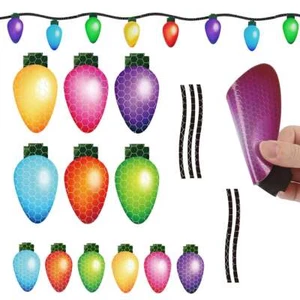 Reflective Light Bulb Sticker Christmas Magnet Car Home Refrigerator Xmas Decor - Picture 1 of 13